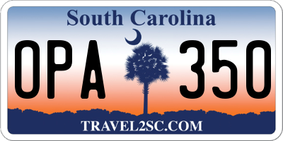 SC license plate OPA350