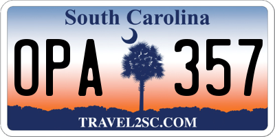 SC license plate OPA357