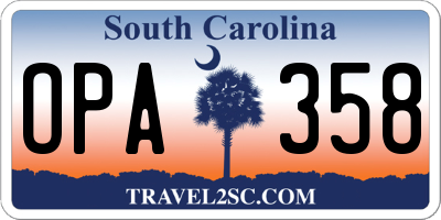 SC license plate OPA358