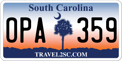 SC license plate OPA359