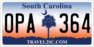 SC license plate OPA364