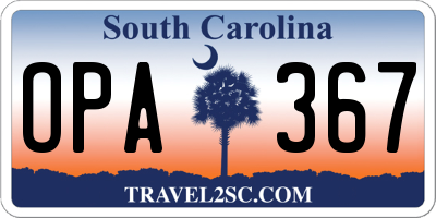SC license plate OPA367
