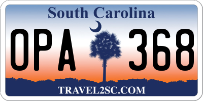SC license plate OPA368
