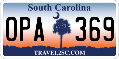SC license plate OPA369