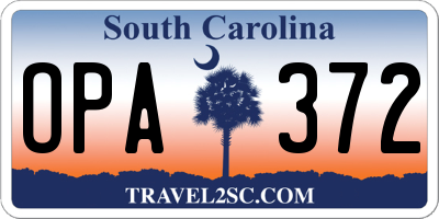SC license plate OPA372