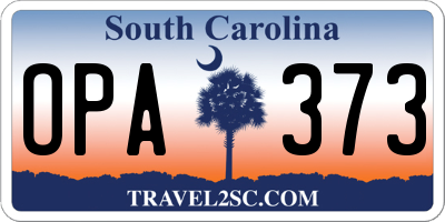 SC license plate OPA373