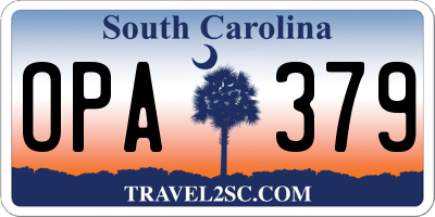 SC license plate OPA379