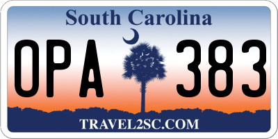 SC license plate OPA383