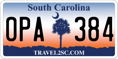 SC license plate OPA384
