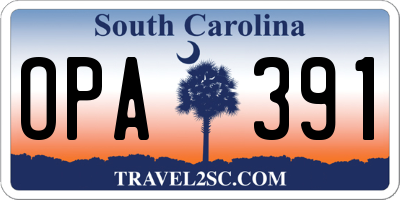 SC license plate OPA391
