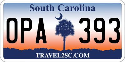 SC license plate OPA393
