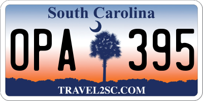 SC license plate OPA395
