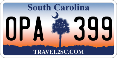 SC license plate OPA399