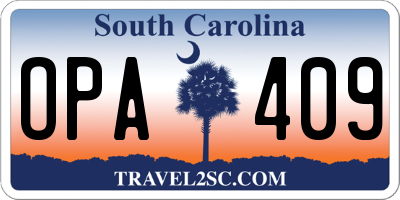 SC license plate OPA409