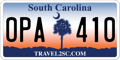 SC license plate OPA410