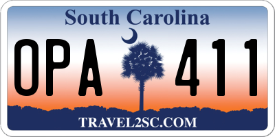 SC license plate OPA411
