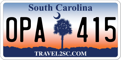 SC license plate OPA415