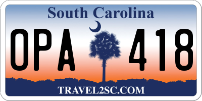 SC license plate OPA418