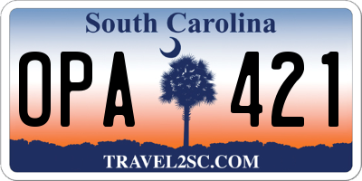 SC license plate OPA421