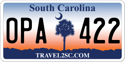 SC license plate OPA422