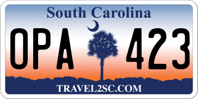 SC license plate OPA423