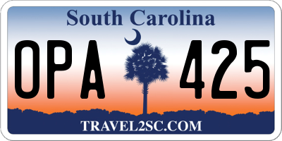 SC license plate OPA425