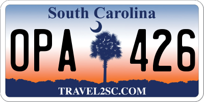 SC license plate OPA426