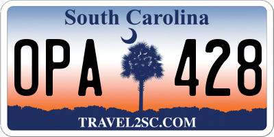 SC license plate OPA428