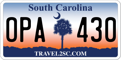 SC license plate OPA430