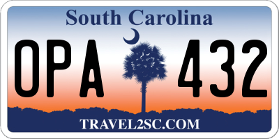 SC license plate OPA432
