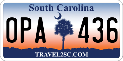 SC license plate OPA436
