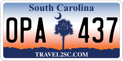 SC license plate OPA437