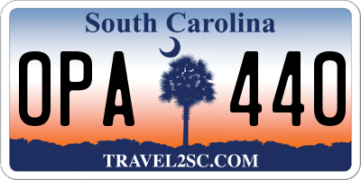 SC license plate OPA440