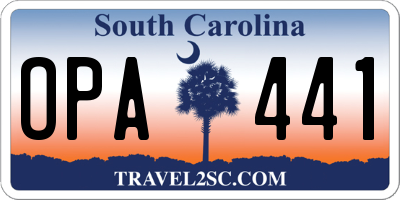 SC license plate OPA441