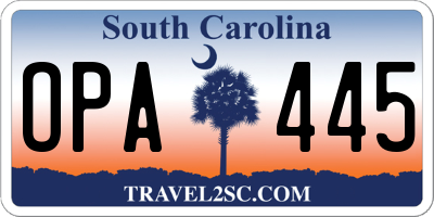 SC license plate OPA445