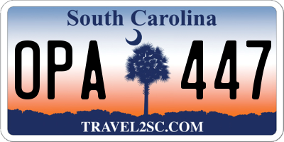 SC license plate OPA447