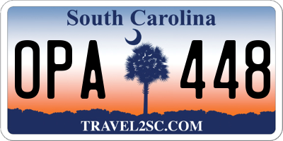 SC license plate OPA448