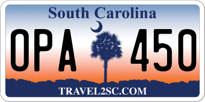 SC license plate OPA450