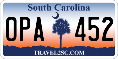 SC license plate OPA452