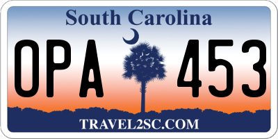 SC license plate OPA453