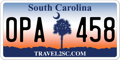 SC license plate OPA458