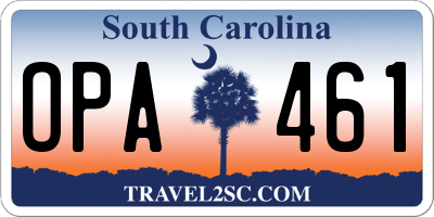 SC license plate OPA461