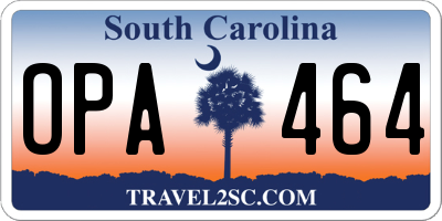 SC license plate OPA464