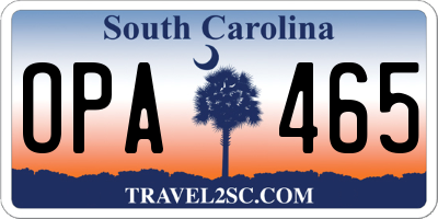 SC license plate OPA465