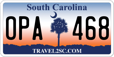 SC license plate OPA468