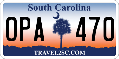 SC license plate OPA470
