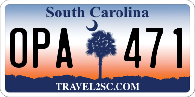 SC license plate OPA471