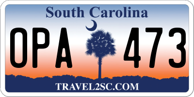 SC license plate OPA473