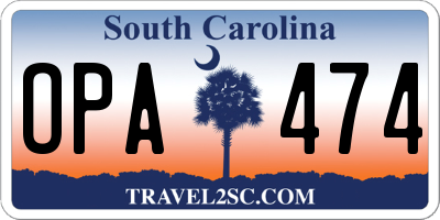 SC license plate OPA474