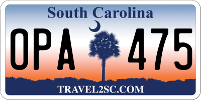 SC license plate OPA475